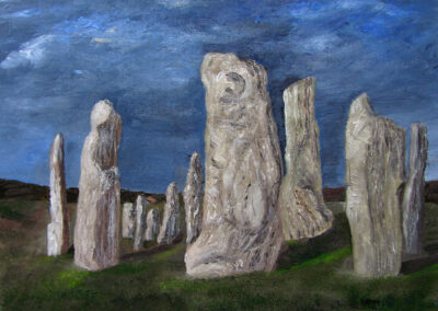 Standing Stones Glowing at Night