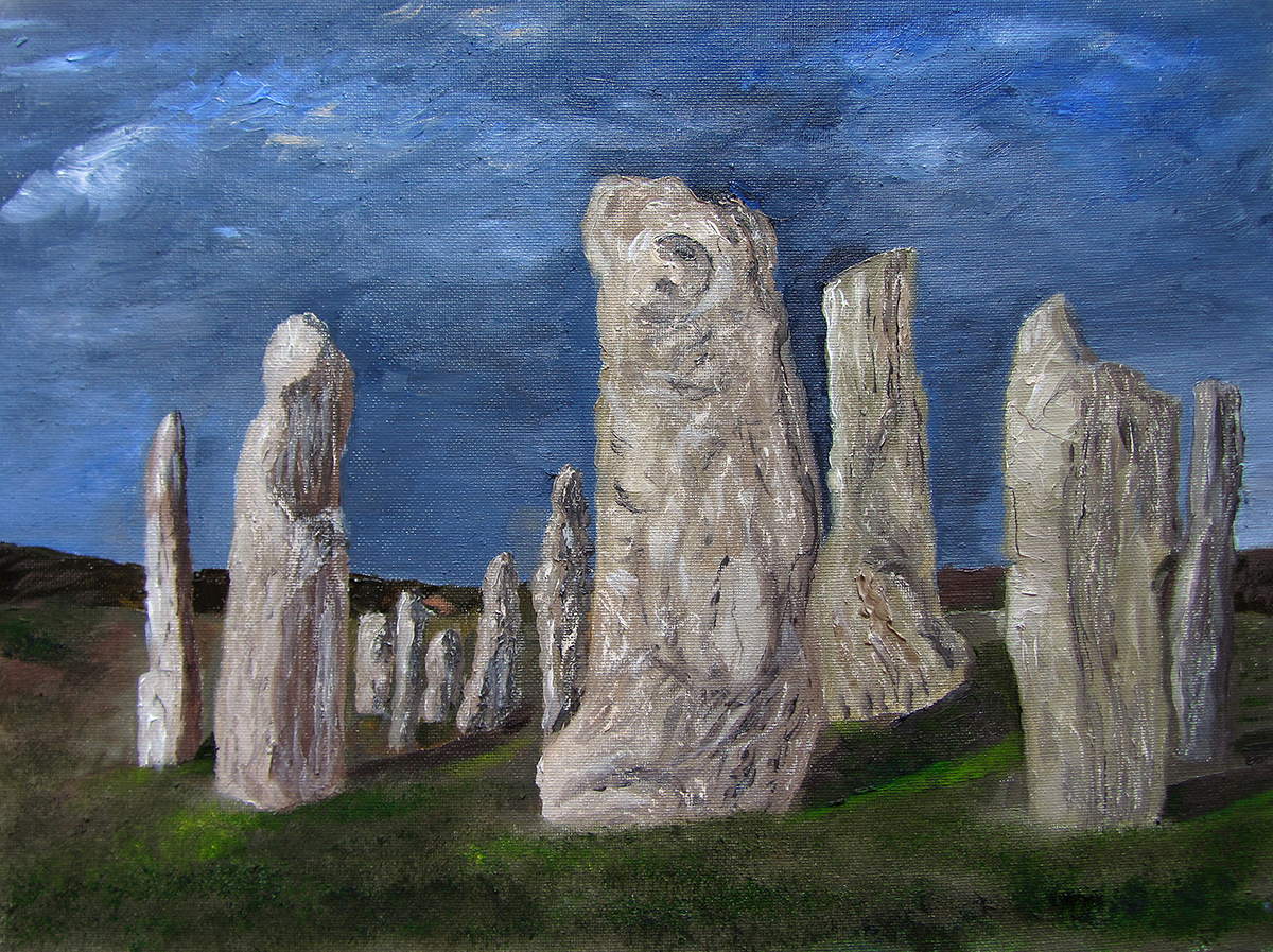 Standing Stones Glowing at Night